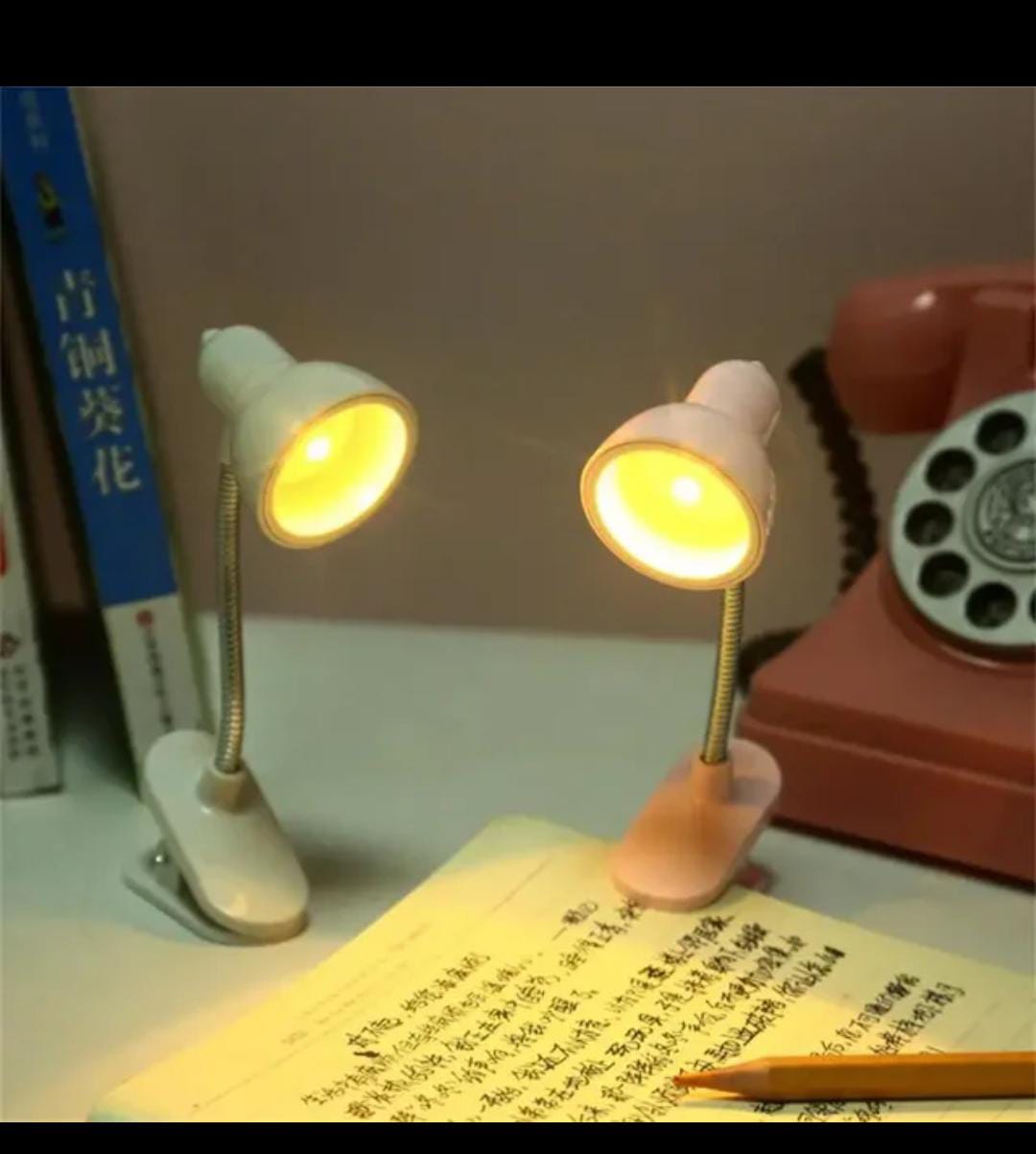 Office practical floral book table operated Mini studying home students clamp night led study with clip eye caring dorm decor