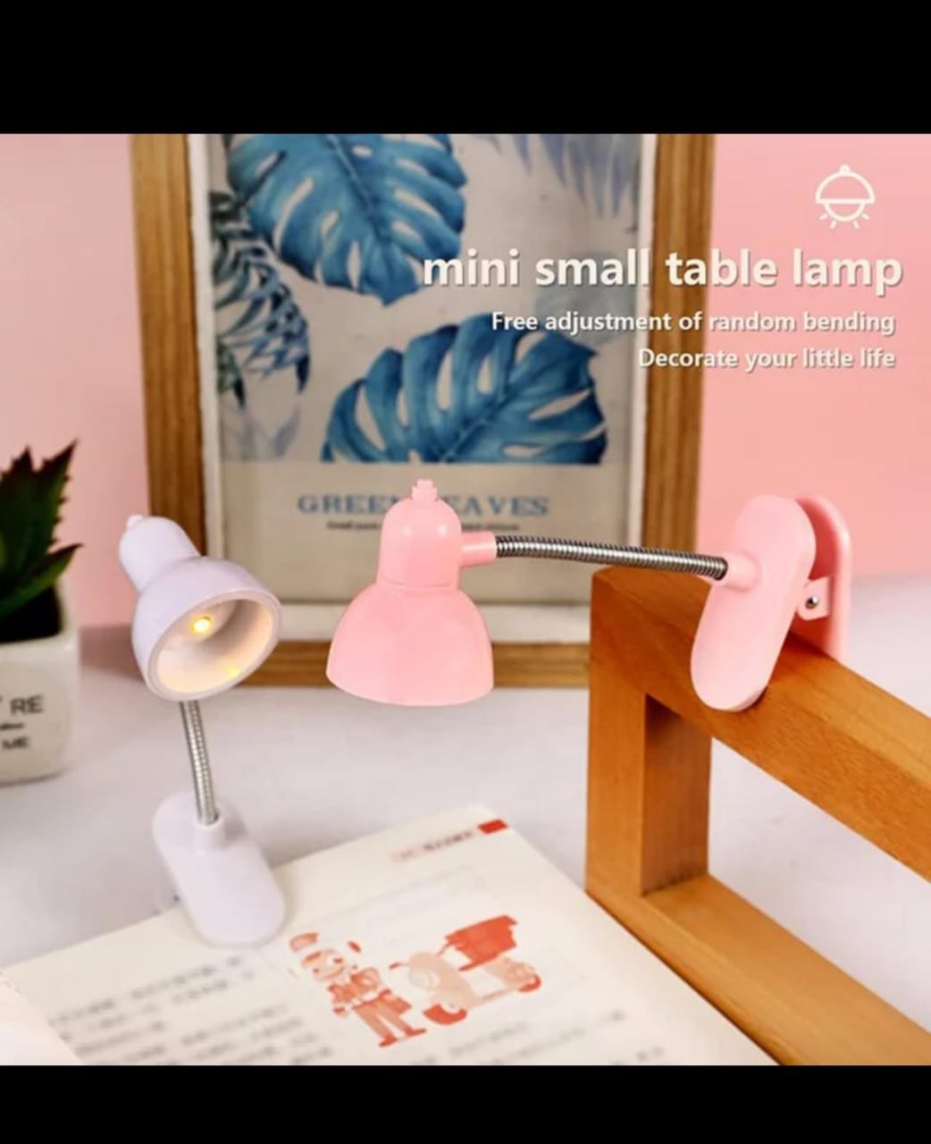 Office practical floral book table operated Mini studying home students clamp night led study with clip eye caring dorm decor
