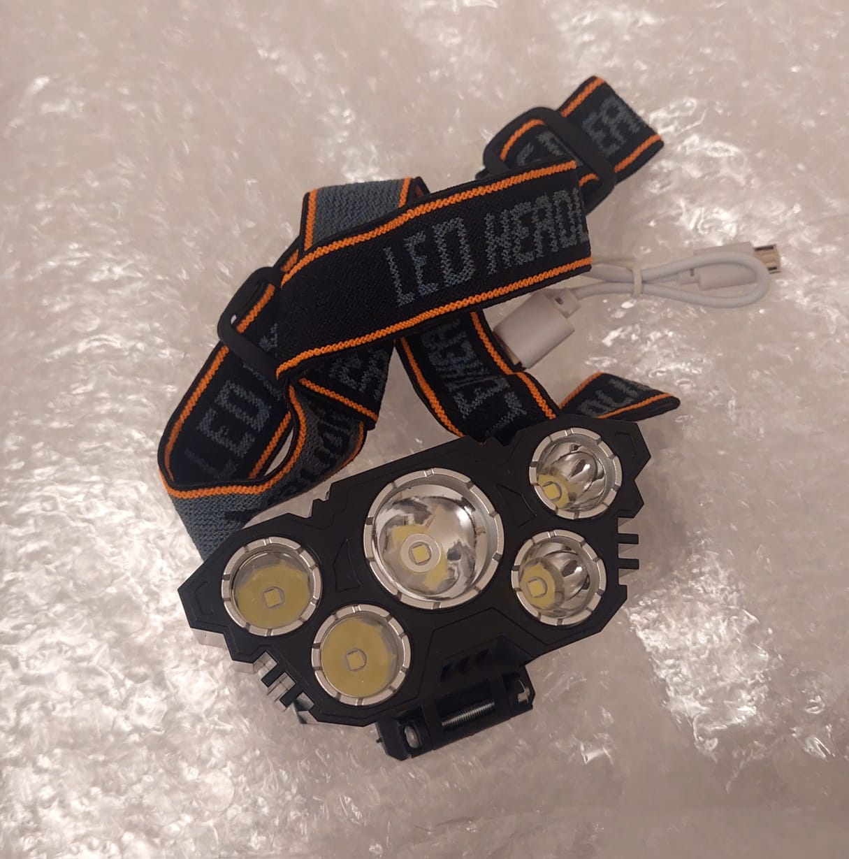 New High Quality Waterproof headlight with adjustable headband Flashlight for outdoor camping and cycling.