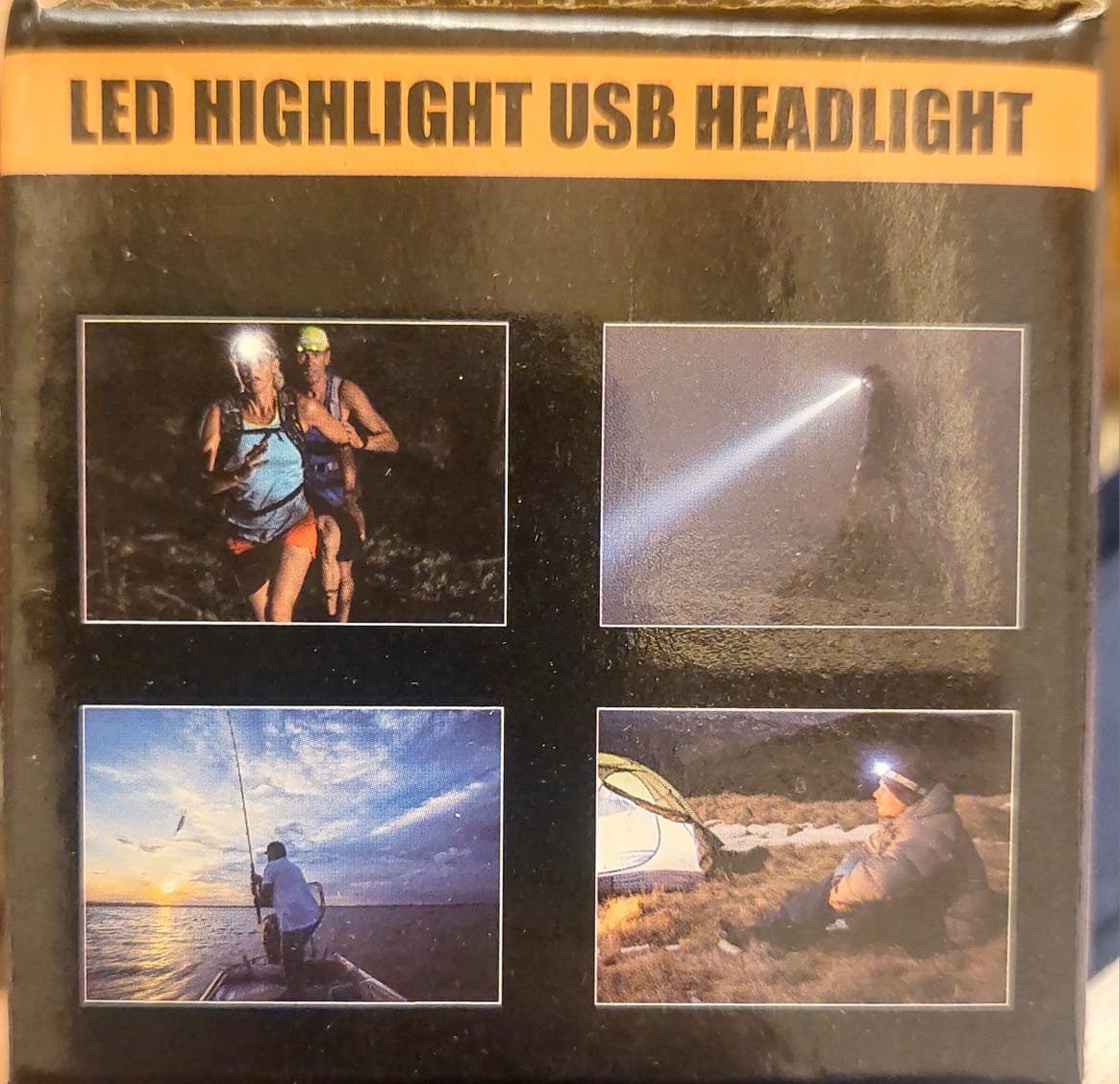 New High Quality Waterproof headlight with adjustable headband Flashlight for outdoor camping and cycling.