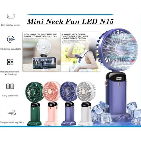 Portable han mini fan with Digital display and 5 speed option.