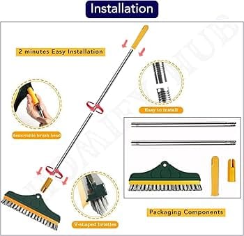 2 In 1 Floor scrub brush with squeegee