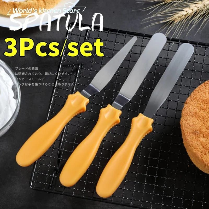 CAKE LEVELING BAKING SPATULA 3-PCS SET