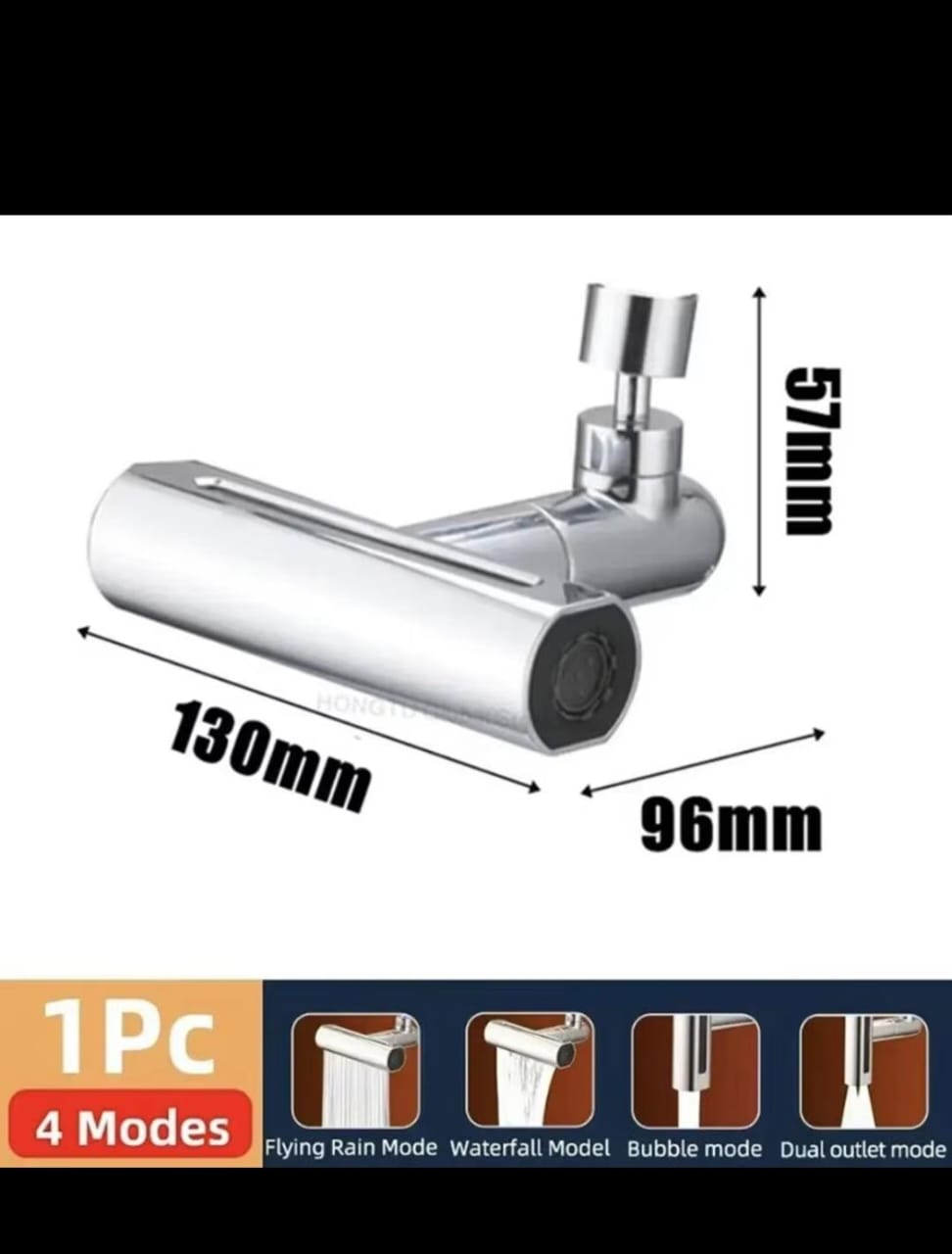 Kitchen Sink Waterfall Faucet Pressurized Bubbler Splash-proof 4 Modes Spout