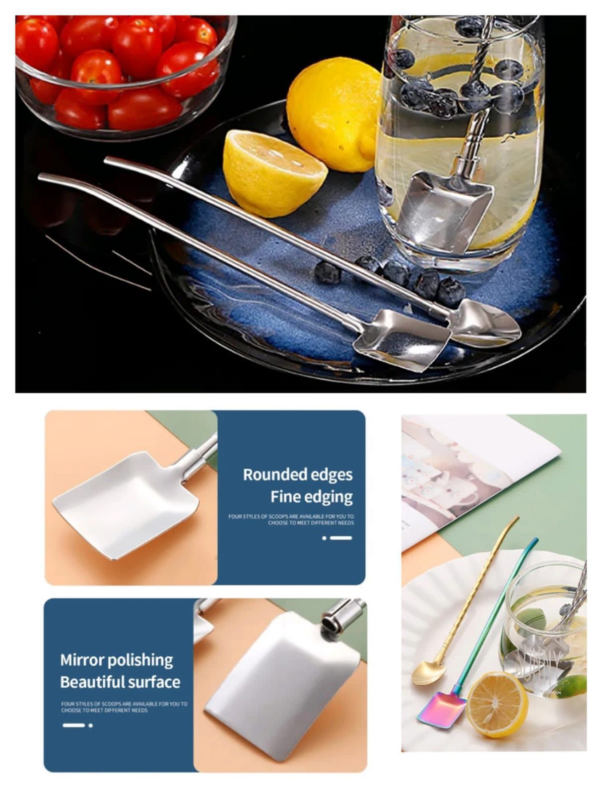 STAINLESS STEEL SHAVOL STRAW 2 pcs with BRUSH