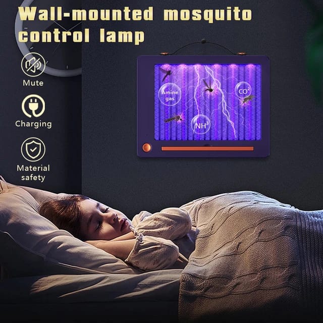 LED Electric Shock Mosquito Killer Lamp Hanging Portable Outdoor Suction Mosquito Killer Light Mosquito Bug Fly Catcher Rechargeable