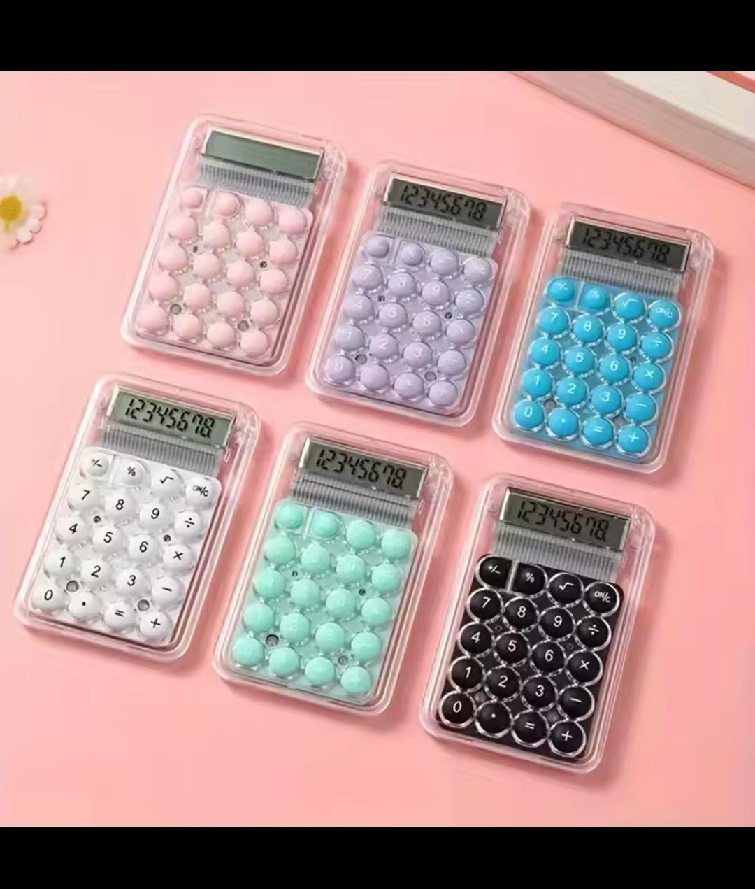 Student Calculator LCD Display Large Screen Silicone Buttons 8-digit Study Electronic Calculator
