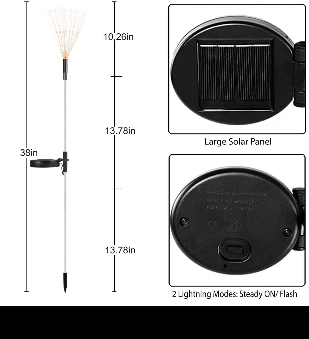 200 LED Solar Power Firework Lights Garden Decoration Fairy Lights Waterproof Outdoor