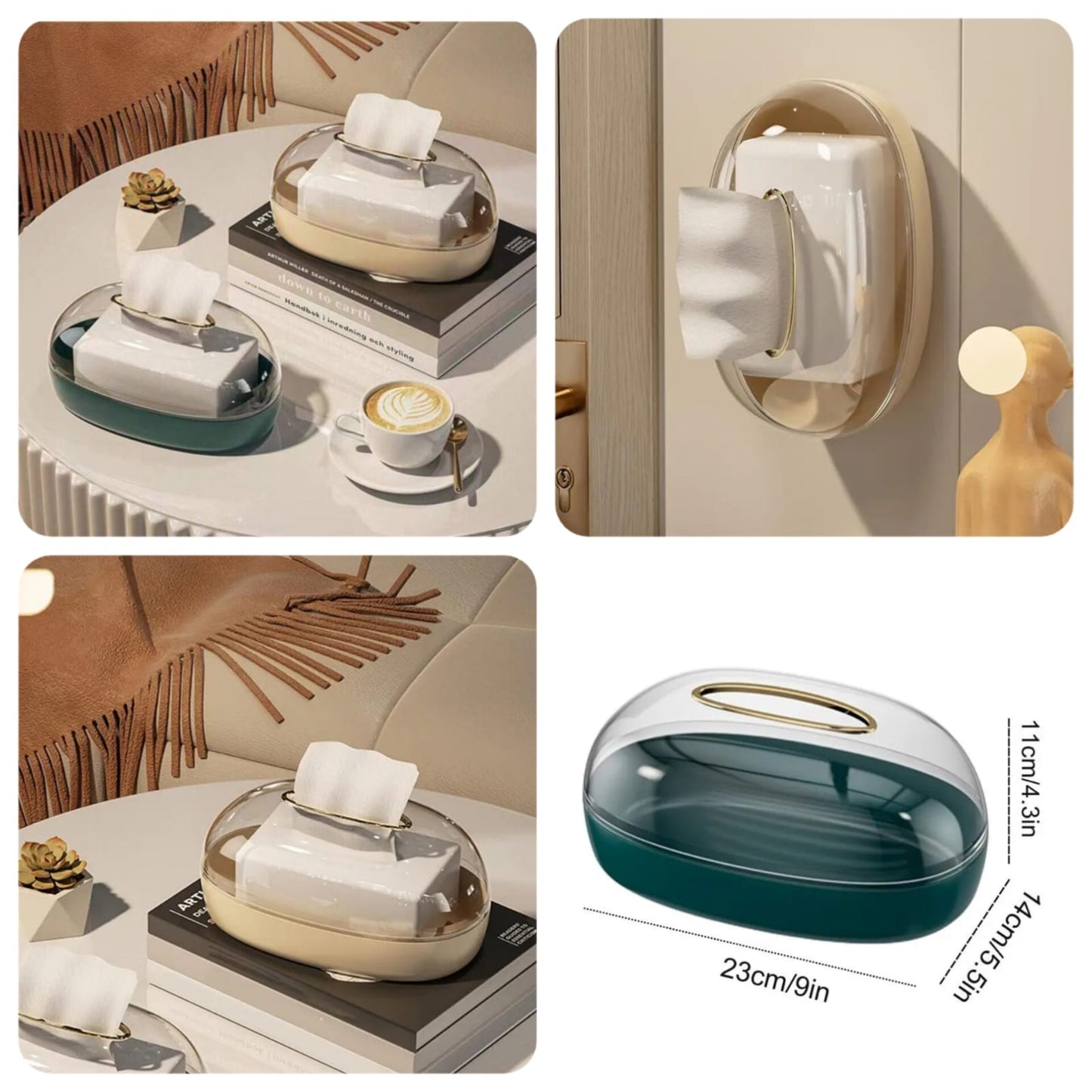 Acrylic Luxury Wall-Mounted Tissue Box (Random Color)