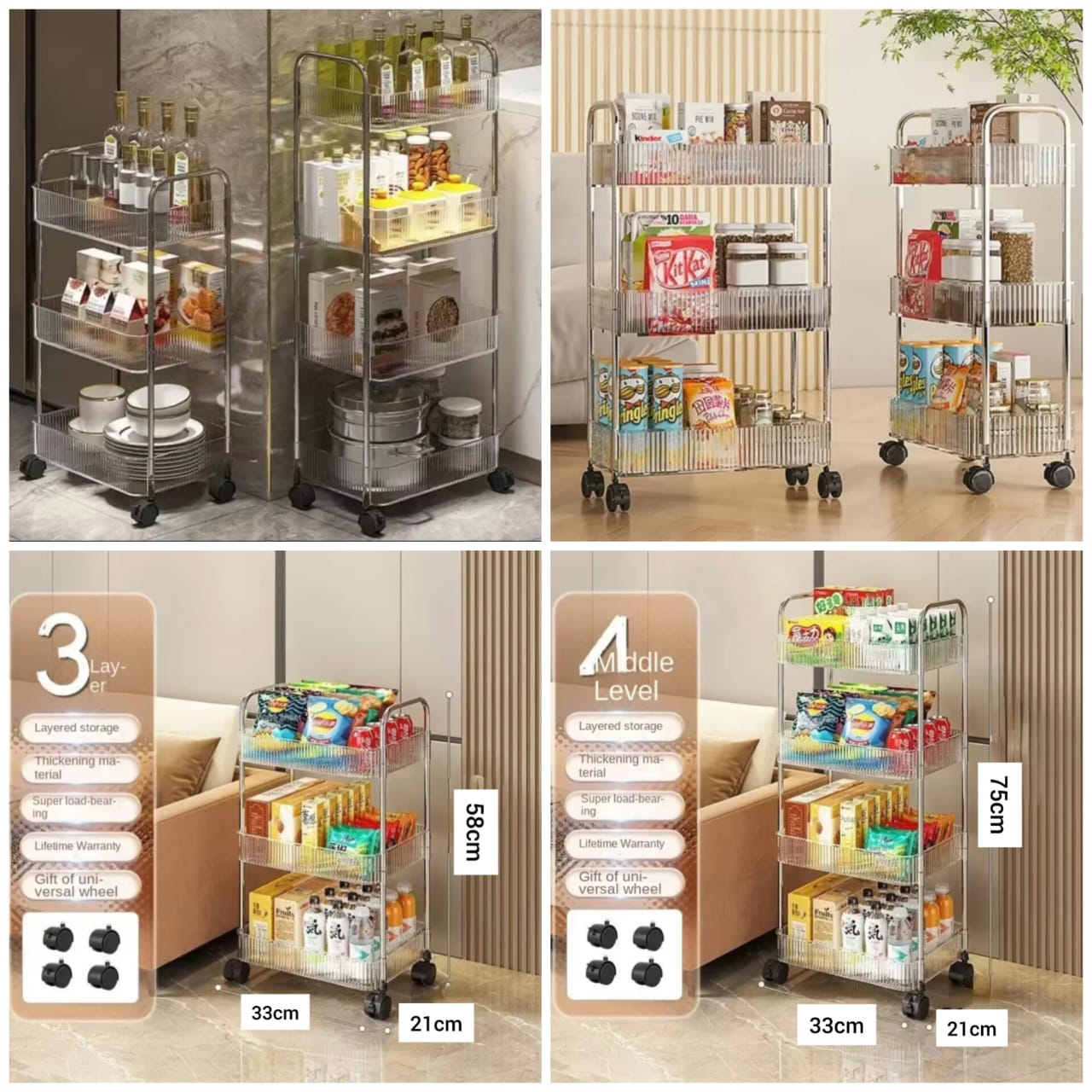4-layer High Quality Acrylic Luxury Trolly (Copy)