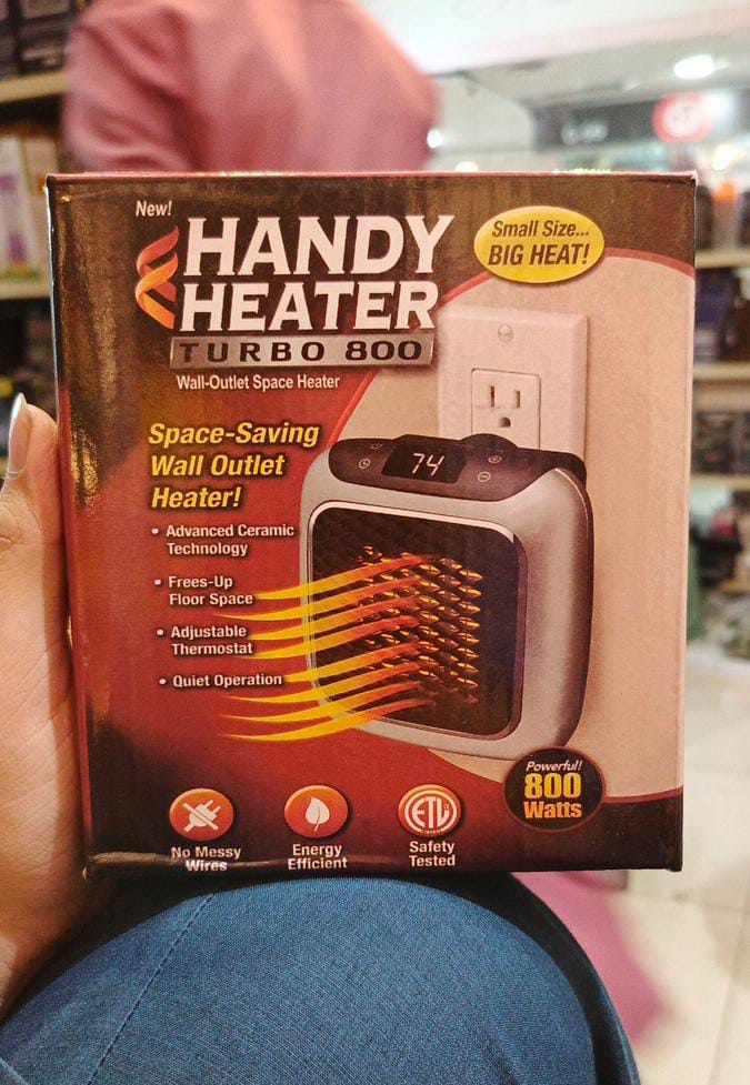 800 Wall Mounted Outlet Small Space Heater With Adjustable Thermostat