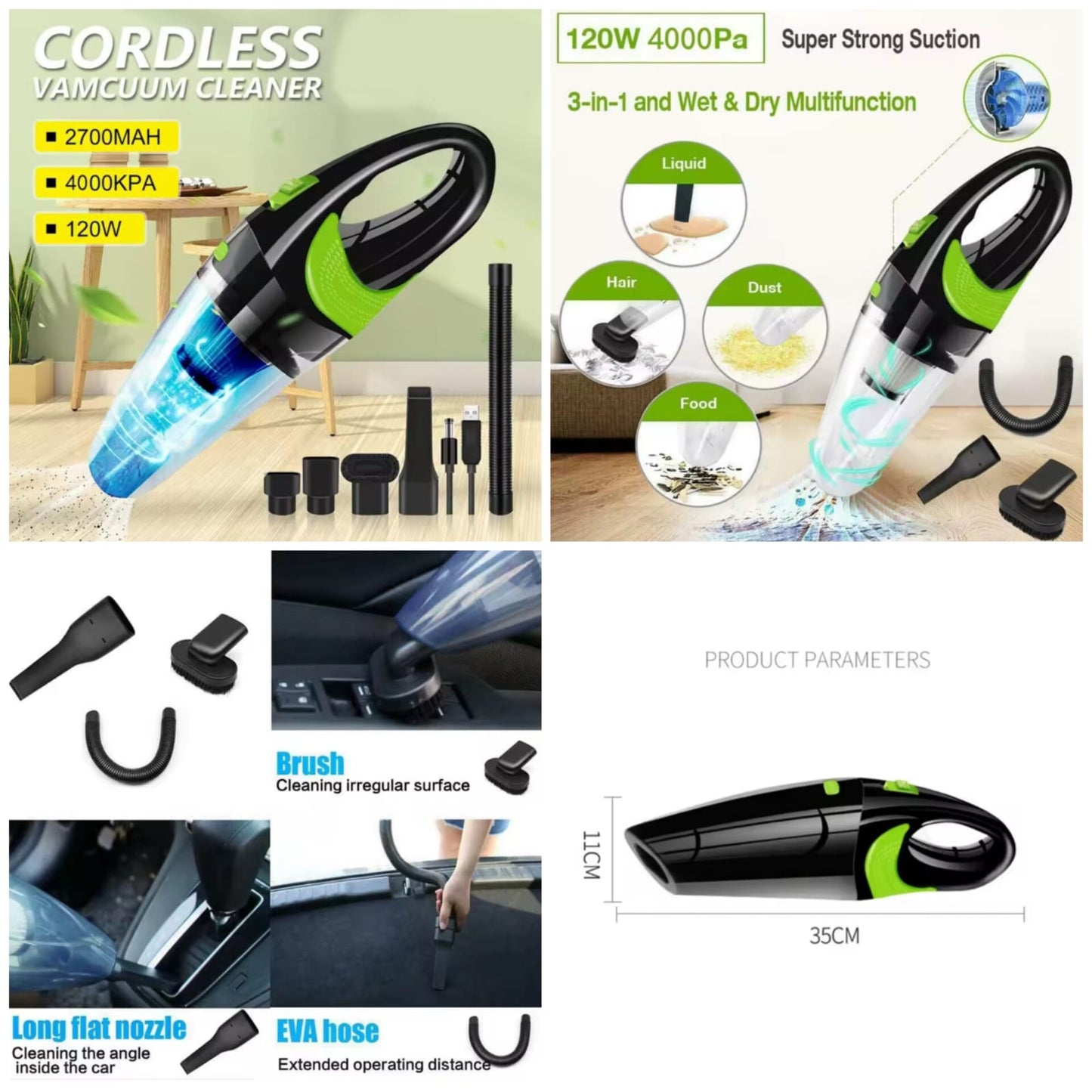 Portable Handheld Vacuum Cleaner (Premium Quality)