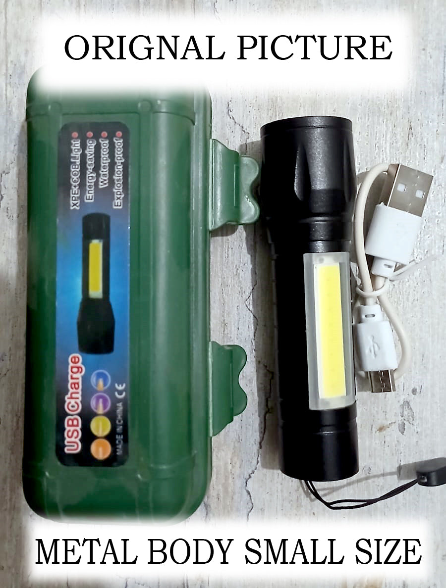 High-power Led Torch Light (Plastic & Metal Body) Rechargeable Flashlight and Multifunctional Tactical Hammer For Your Lighting Needs With Box (random Color)