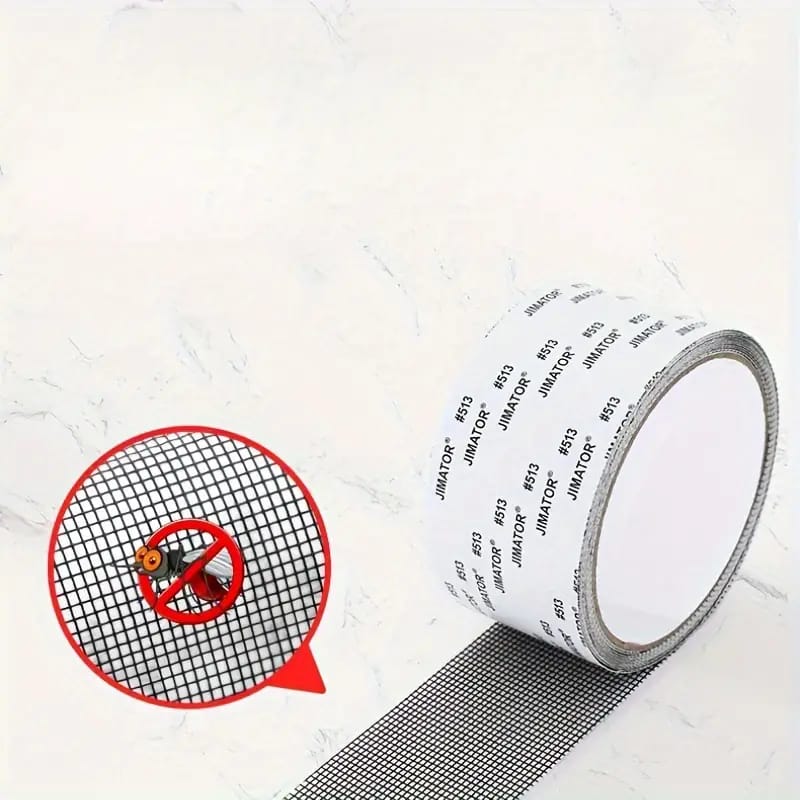 Self-Adhesive Screen Window Repair Tape - 513 Gauge Net for Mosquito Prevention - 200cm/78.7in Roll, 5cm/1.97in Width