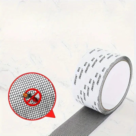 Self-Adhesive Screen Window Repair Tape - 513 Gauge Net for Mosquito Prevention - 200cm/78.7in Roll, 5cm/1.97in Width