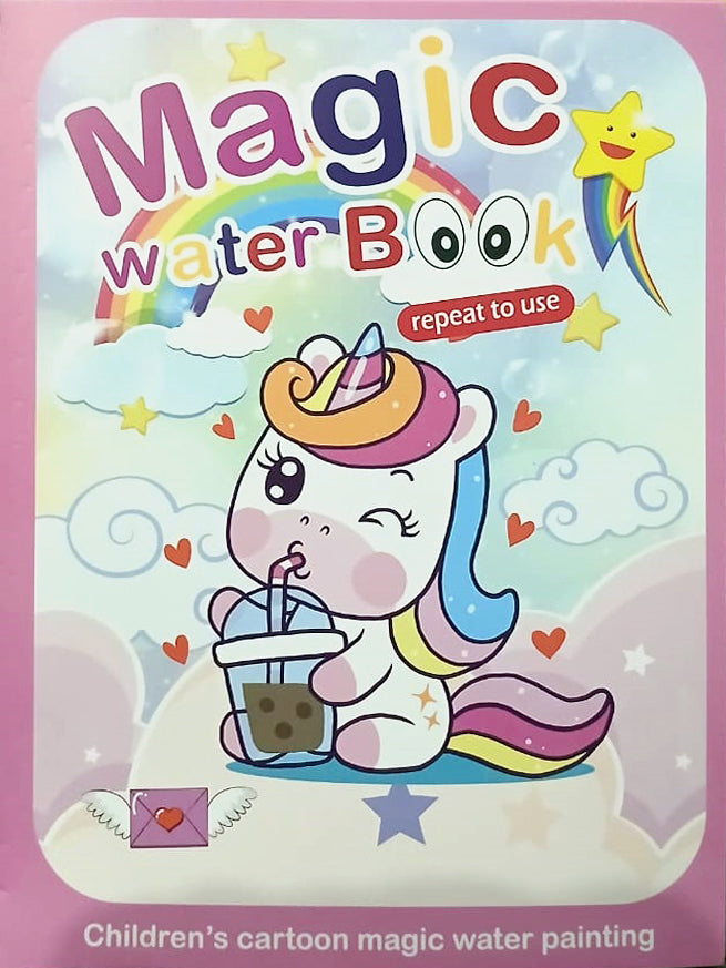 Premium Quality] Pack Of 4 Water color Picture Books with 4 Marker Toddlers Kids Reusable Painting