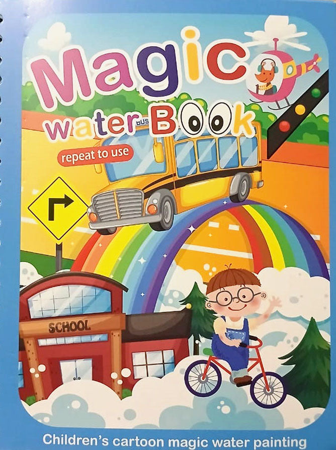 Premium Quality] Pack Of 4 Water color Picture Books with 4 Marker Toddlers Kids Reusable Painting