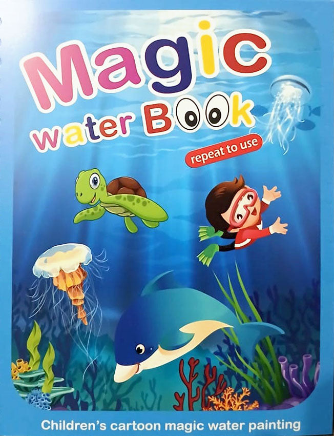 Premium Quality] Pack Of 4 Water color Picture Books with 4 Marker Toddlers Kids Reusable Painting