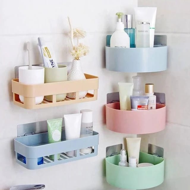 Wall Mounted Multipurpose self Adhesive Rack rectangular shape