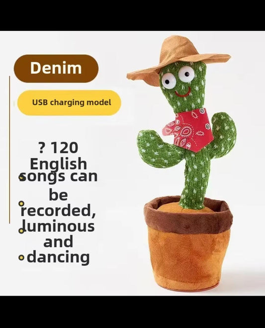 Children's Toy Dancing Sunflower Cactus Cartoon Character Plastic Instrument Music Flower Toy