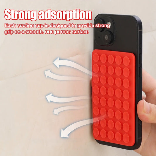 Multifunctional Mobile Phone Silicone Suction Cup 24 Square Mobile Phone Single-Sided Case Anti-Slip Holder Mount Suction