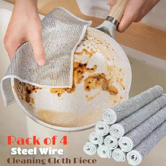 Pack of 10 Kitchen Steel Mesh Wire Dishwasher Cleaning Cloth Piece
