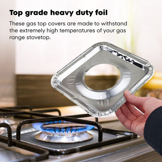 10 pcs Stove Top Cover Aluminum Foil Stove Burner Reusable High Temperature Resistant Stove Protector for Clean (20.5,10.11cm)