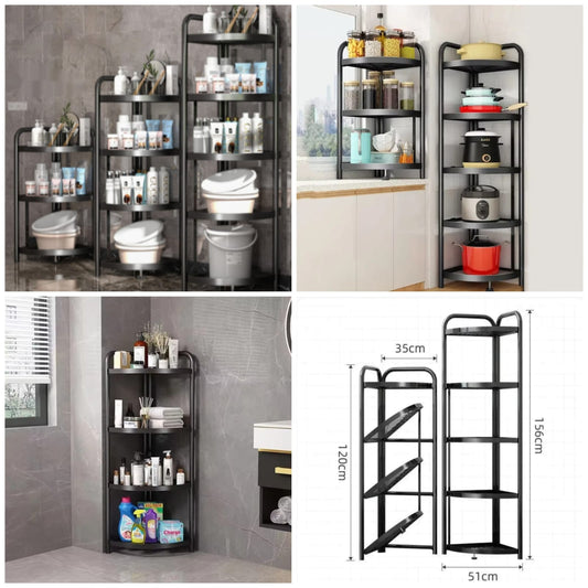 3Layer Foldable Corner Shelf with Tripod Base