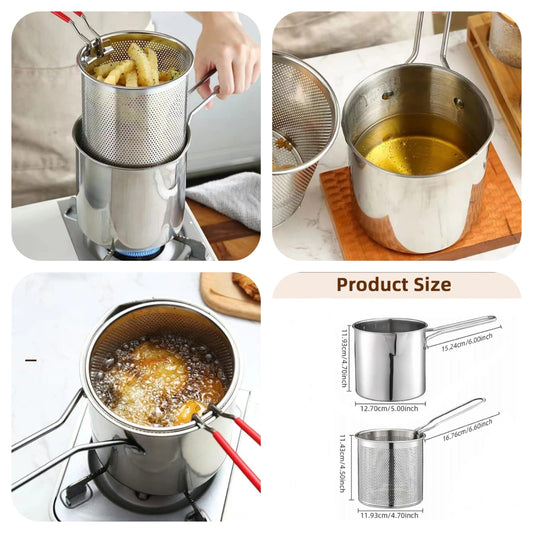 Stainless Steel Deep Fryer Frying Pot 1200 ml