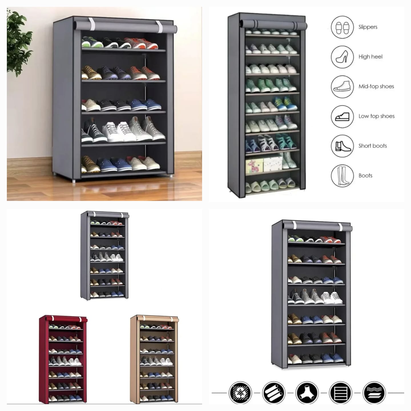 Non-Woven Shoes Wardrobe Organize (Random Color)