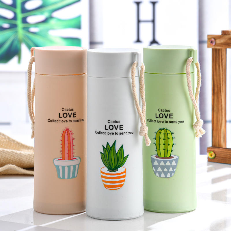 400ml cactus 🌵 style glass water bottle