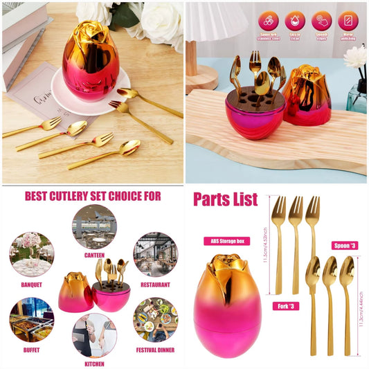 Flower Egg Shape Cutlery Holder