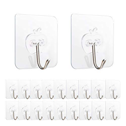 PACK OF 20 ADHESIVE SINGLE HOOK