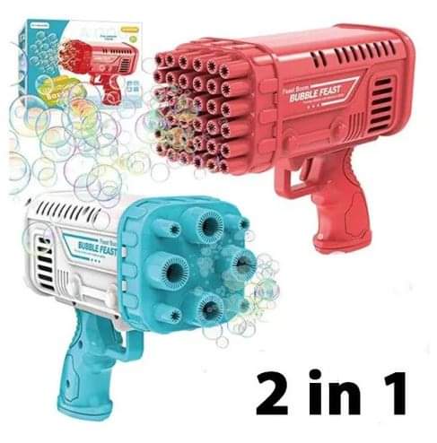 32 HOLES 2 IN 1 BAZOOKA BUBBLE GUN