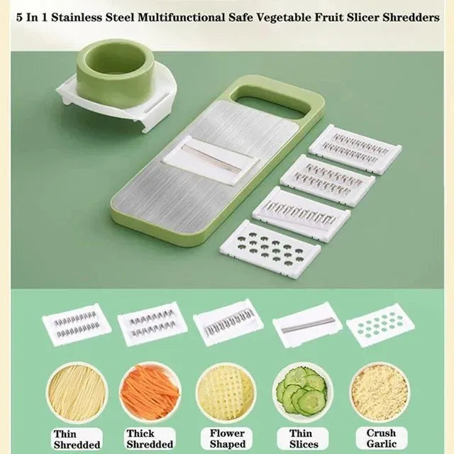 5in1 Vegetable Stainless Steel Cutter